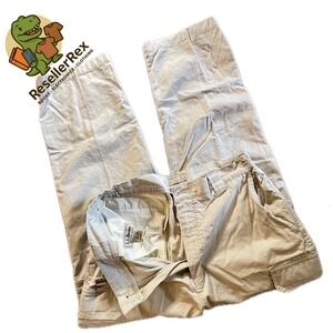 LL Bean Mens Comfort Waist Cargo Pants Khaki Size 35x29 Relaxed Fit Cotton